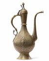 A LARGE  ISLAMIC BRASS EWER,  20TH CENTURY