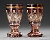 A PAIR OF BOHEMIAN CUT GLASS GOBLETS, EARLY 20TH CENTURY