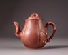 A Chinese yixing melon-form ‘prunus’ teapot and cover