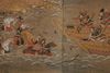 A MID SIZE JAPANESE SCREEN DEPICTING A SAMURAI BATTLE,  EDO PERIOD, 18TH CENTURY