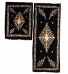 TWO OTTOMAN EMBROIDERED BLACK VELVET PILLOW CASES, TURKEY, 19TH CENTURY