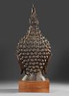 A BRONZE HEAD OF BUDDHA, THAILAND 19TH CENTURY