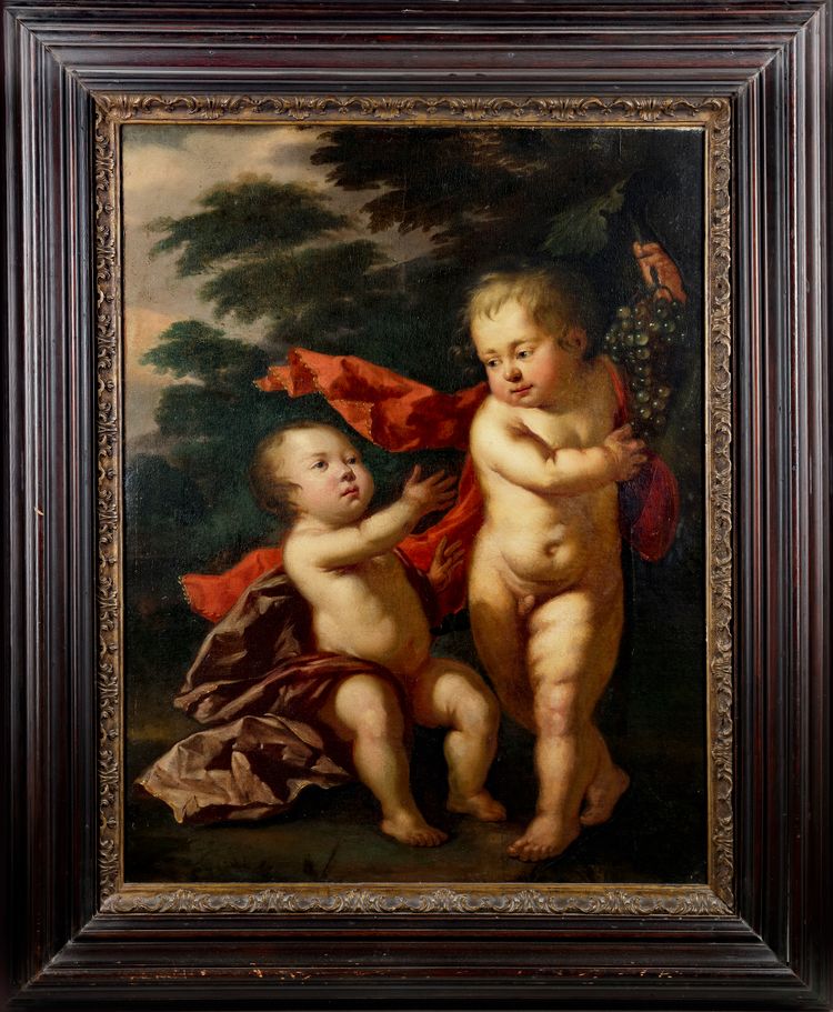 CIRCLE OF ADRIAEN VD WERFF - 'TWO PUTTI', DUTCH EARLY 18TH CENTURY