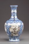 A Chinese blue and white baluster vase