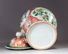 A Large Chinese famille verte vase with cover