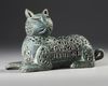 A PERSIAN FELINE-FORM BRONZE INCENSE BURNER, KHURASSAN STYLE, 19TH-20TH CENTURY