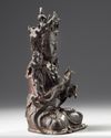A CHINESE GILT LACQUERED BRONZE GUANYIN