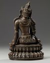 A Chinese bronze figure of a bodhisattva