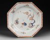 A JAPANESE OCTAGONAL DISH WITH OVERGLAZE ENAMEL DESIGN OF QUAIL AND RIPE MILLET, CIRCA 1670-1690