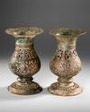 A PAIR OF LARGE  KHORASAN BRONZE VASES, PERSIA, 12TH CENTURY
