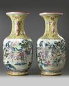 A PAIR OF LARGE CHINESE FAMILLE ROSE 'NARRATIVE' VASES