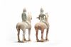 A pair of Chinese pottery equestrians