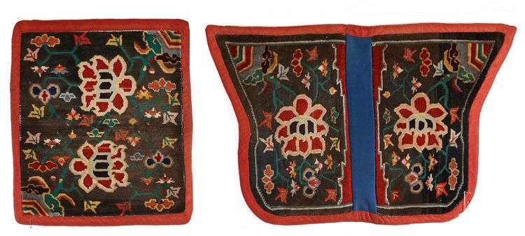 A PAIR OF TIBETAN SADDLE CARPETS, TIBET, 20TH CENTURY