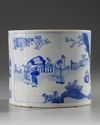A large Chinese blue and white 'narrative' brush bot, bitong