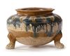 A SANCAI AND BLUE GLAZED TRIPOD CENSER, TANG DYNASTY (618-907)
