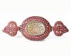 A MUGHAL RUBY-SET BAZUBAND WITH INSCRIBED MOTHER-OF-PEARL , INDIA 19TH CENTURY