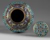 A CHINESE CLOISONNÉ ENAMEL ALTAR VASE AND COVER