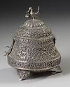 AN OTTOMAN RESPOUSSE SILVER INCENSE BURNER, TURKEY, 19TH CENTURY