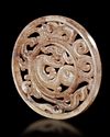 A DRAGON AND PHOENIX JADE BI, HAN DYNASTY  (206 BC–220 AD)