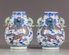 A pair of Chinese doucai hu vases