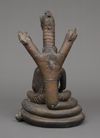 A VERY LARGE NEPALESE BRONZE SERPENT KING MUCHILINDA, FIRST HALF 20TH CENTURY