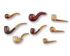 A COLLECTION OF EIGHT PIPES WITH AMBER