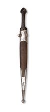 LARGE NIELLO SILVER-MOUNTED KINDJAL DAGGER – CAUCASUS, 19TH CENTURY