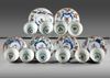 SIXTEEN CHINESE AND JAPANESE IMARI CUPS AND SAUCERS, 18TH CENTRUY