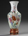 A CHINESE FAMILLE ROSE IMMORTALS' WALL VASE, 19TH CENTURY