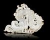 A PALE CELADON JADE DRAGON PENDANT, CHINA, HAN DYNASTY (206 BC–220 AD)