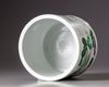 A Chinese famille verte brush pot