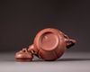 A Chinese yixing melon-form ‘prunus’ teapot and cover