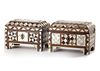 TWO OTTOMAN MOTHER-OF-PEARL AND TORTOISESHELL INLAID WOOD JEWELLERY BOXES, TURKEY, 18TH CENTURY