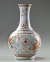 A Chinese famille rose 'dragon' bottle vase