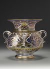 A Mamluk-style Enamelled and Gilt Glass Mosque Lamp