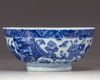 A Chinese blue and white 'dragon' bowl