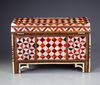 AN OTTOMAN RECTANGULAR MOTHER-OF-PEARL TORTOISE AND BONE INLAID BOX, 18TH CENTURY
