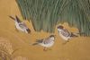 A JAPANESE SIX PANEL SCREEN (BYOBU) WITH SPARROWS AND RICE PLANTS, FIRST HALF 19TH CENTURY