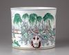 A famille verte brush-pot