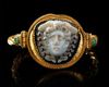 AN EXCEPTIONAL ROMAN GOLD BRACELET WITH A CAMEO MOUNTED ON THE CENTRAL MEDALLION, CIRCA 2ND-3RD CENTURY A.D.