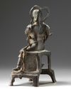 A Chinese gilt lacquered bronze figure of Guandi