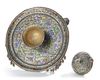 A SILVER ENAMELLED BURNER, INDIA, 19TH CENTURY
