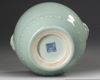 A CHINESE CELADON-GLAZED DRUM-SHAPED VASE, QING DYNASTY (1644-1911)