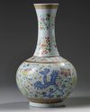 A Chinese famille rose 'phoenix' bottle vase