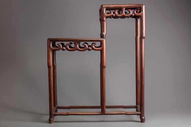 A Chinese hongmu tiered stand