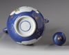 A Chinese powder blue-ground famille verte ewer and cover