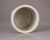 A Chinese blue and white crackle-glazed brush pot