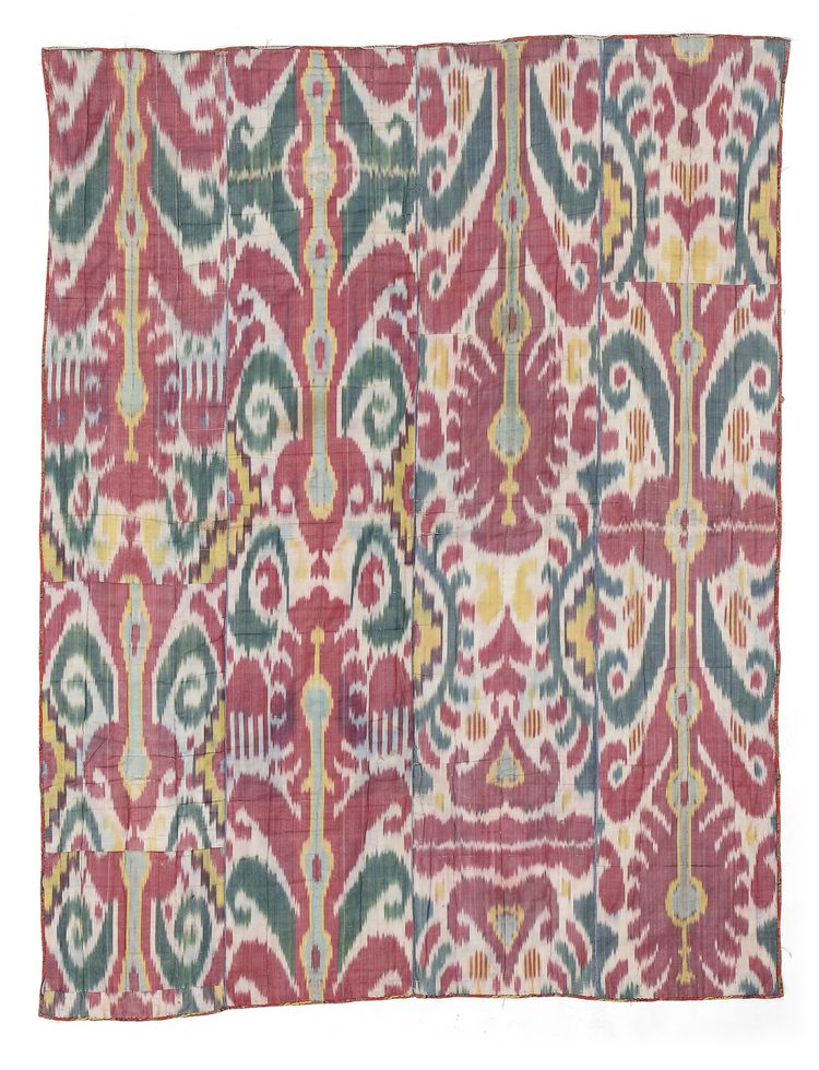A LARGE IKAT COVER , TURKMENISTAN, 19TH CENTURY
