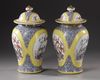 A PAIR OF CHINESE YELLOW PORCELAIN POTS WITH COVERS, EARLY 20TH CENTURY