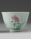 A small Chinese famille rose ‘rose’ cup